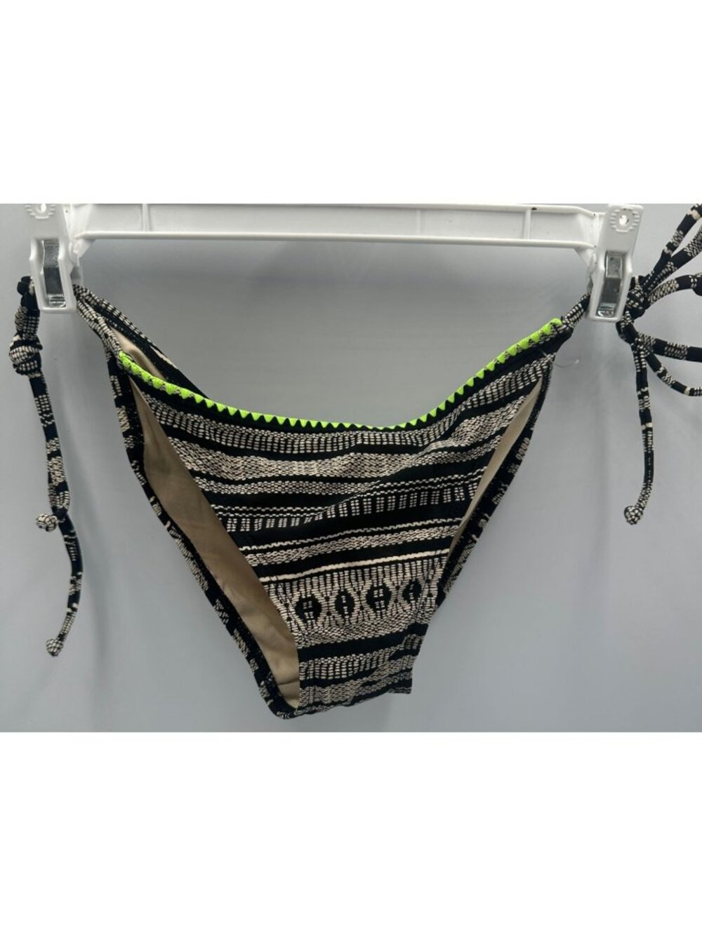 Xhilaration Womens Bikini Bottom S Tribal Print Neon Accent Adjustable Tie Sides